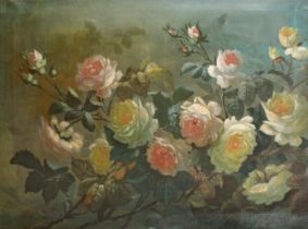 18th Century French School. Still Life of Flowers, oil on canvas, 21.75" x 28.5" (55.3 x 72.3cm)