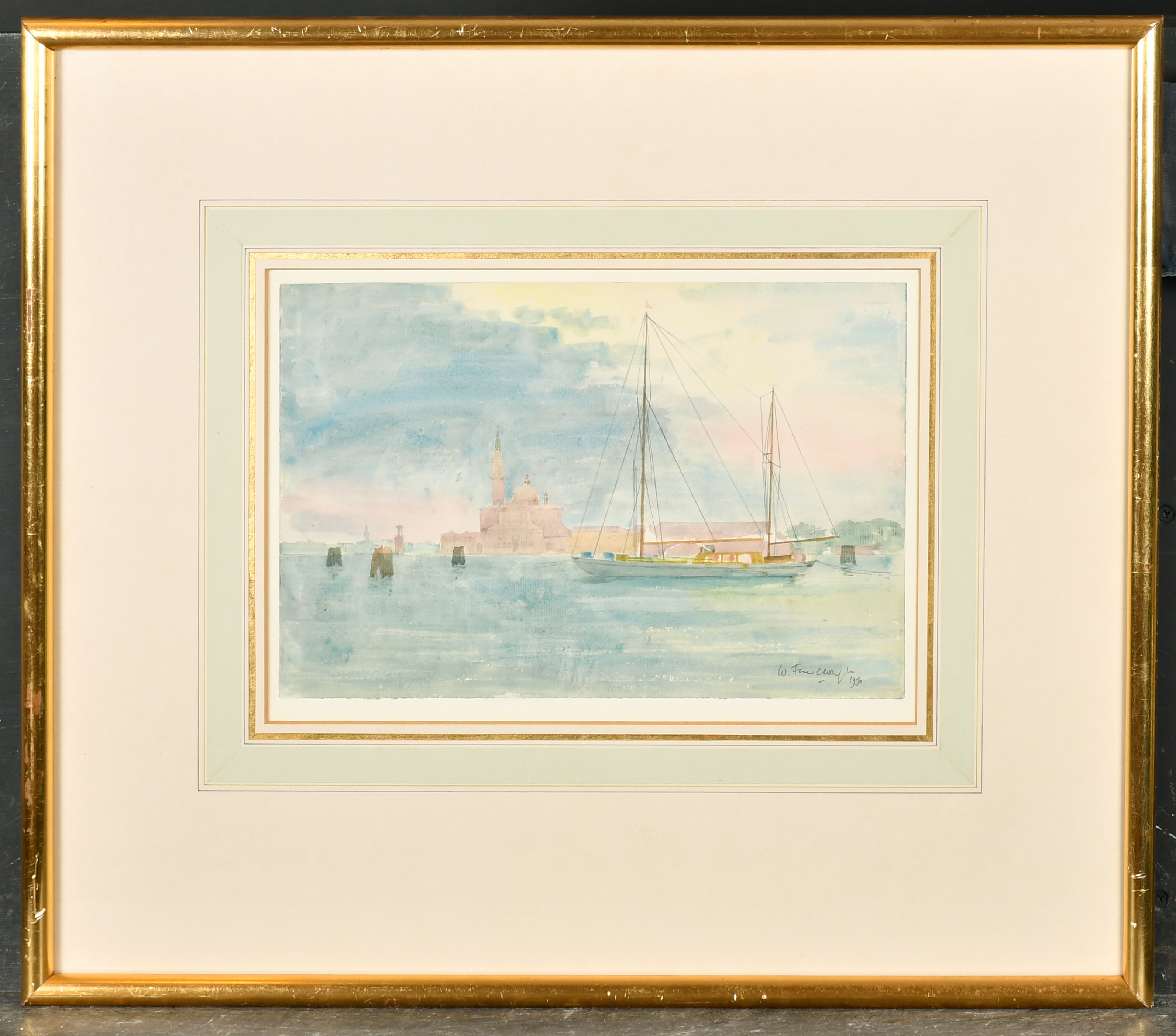 Wilfred Fairclough (1907-1996) British. "Venice, Il Redentore", Watercolour, Signed and dated - Image 3 of 6