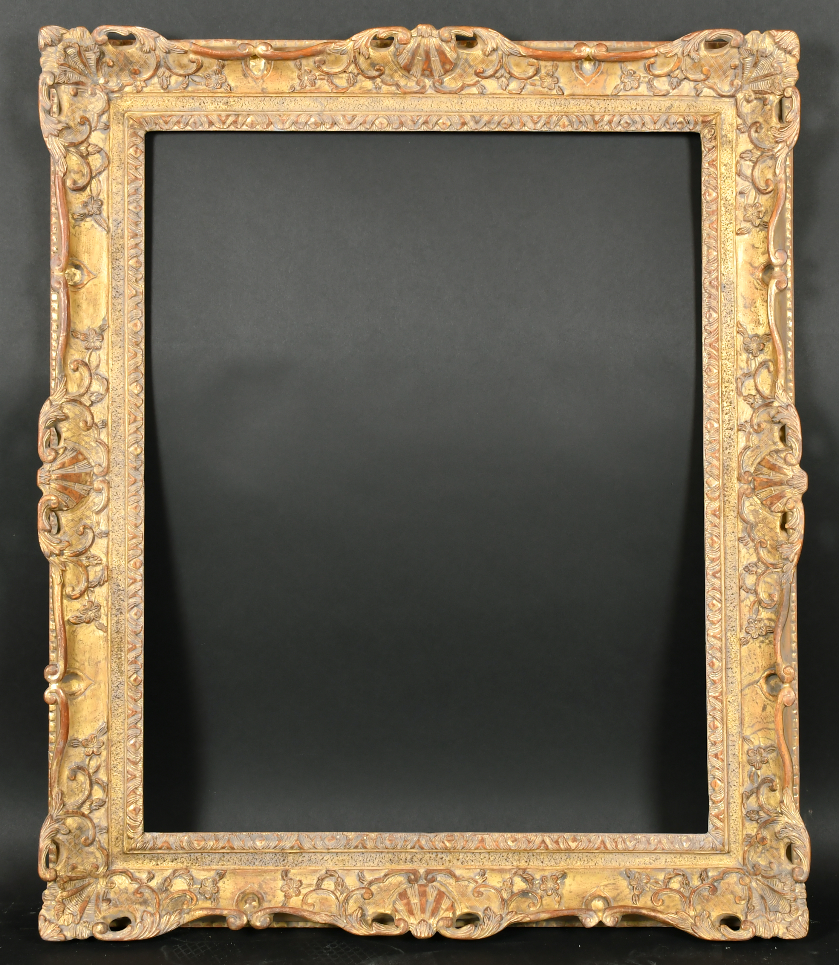 18th Century French School. A Fine Louis XV Carved Giltwood Frame, with swept and pierced centres - Image 2 of 3