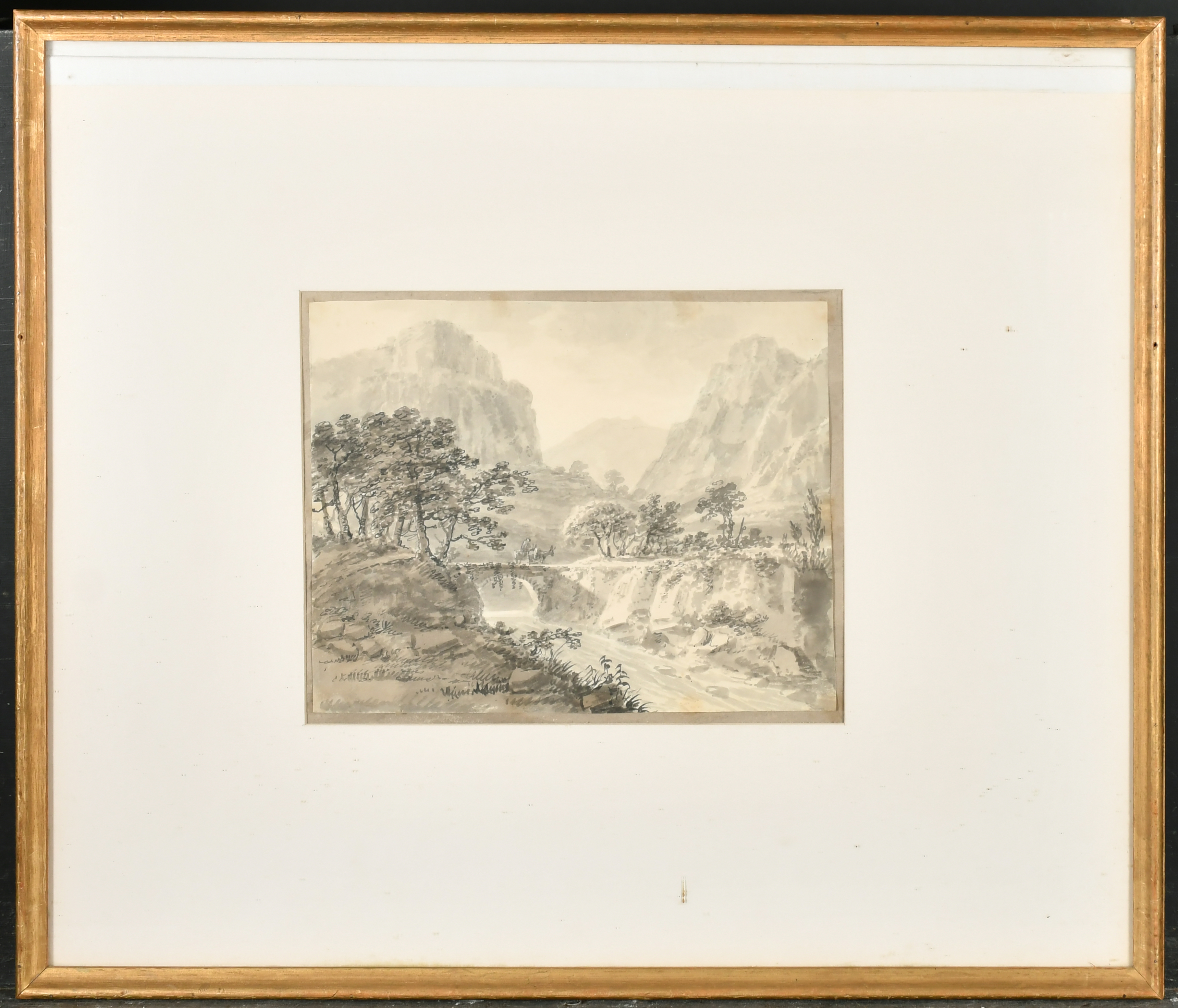 Attributed to Thomas Sunderland (1744-1828) British. An Extensive Mountainous River Landscape, - Image 3 of 3