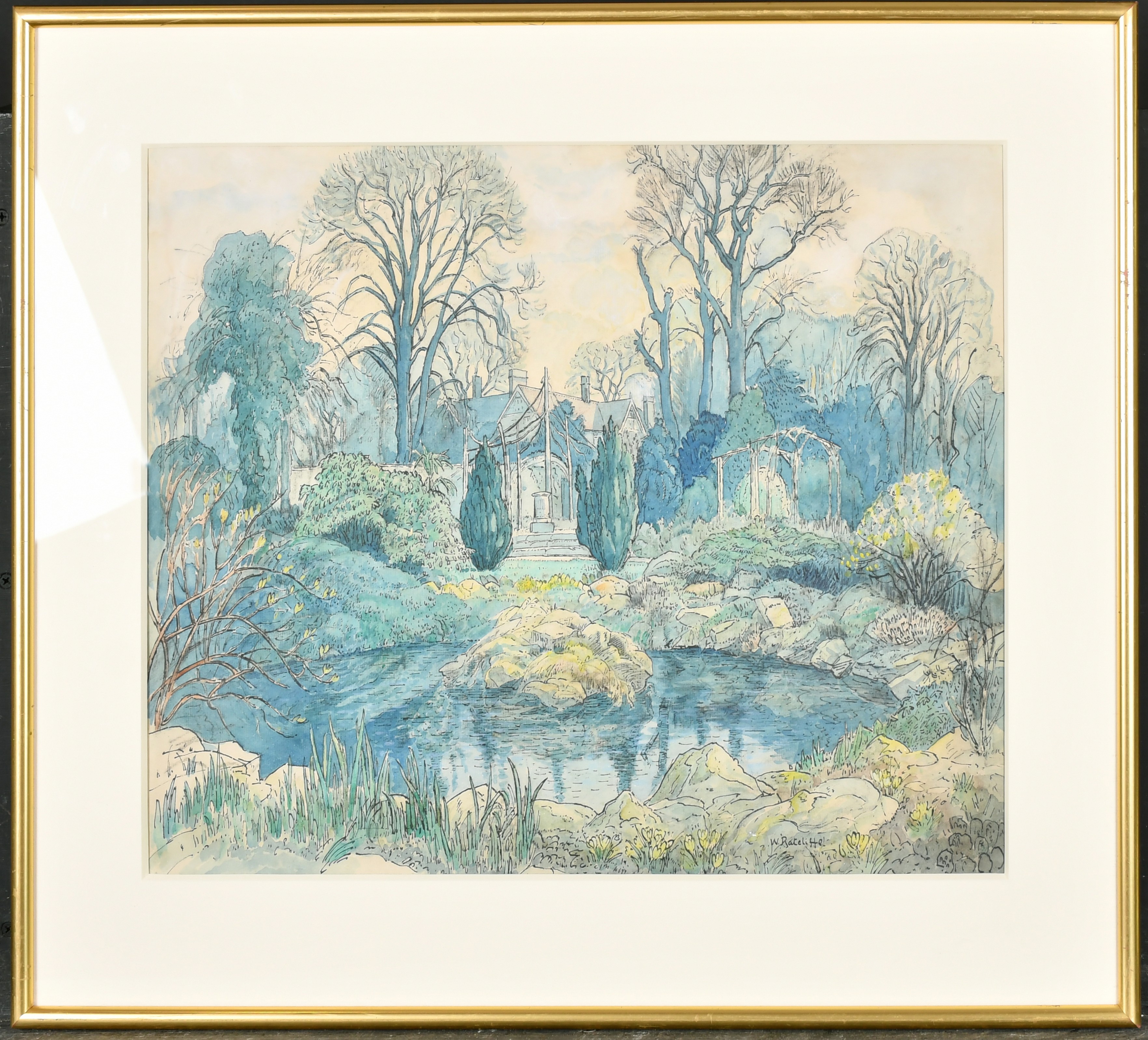 William Ratcliffe (1870-1955) British. An Oriental Garden, Watercolour, Signed, 15" x 18.5" (38.1 - Image 2 of 4