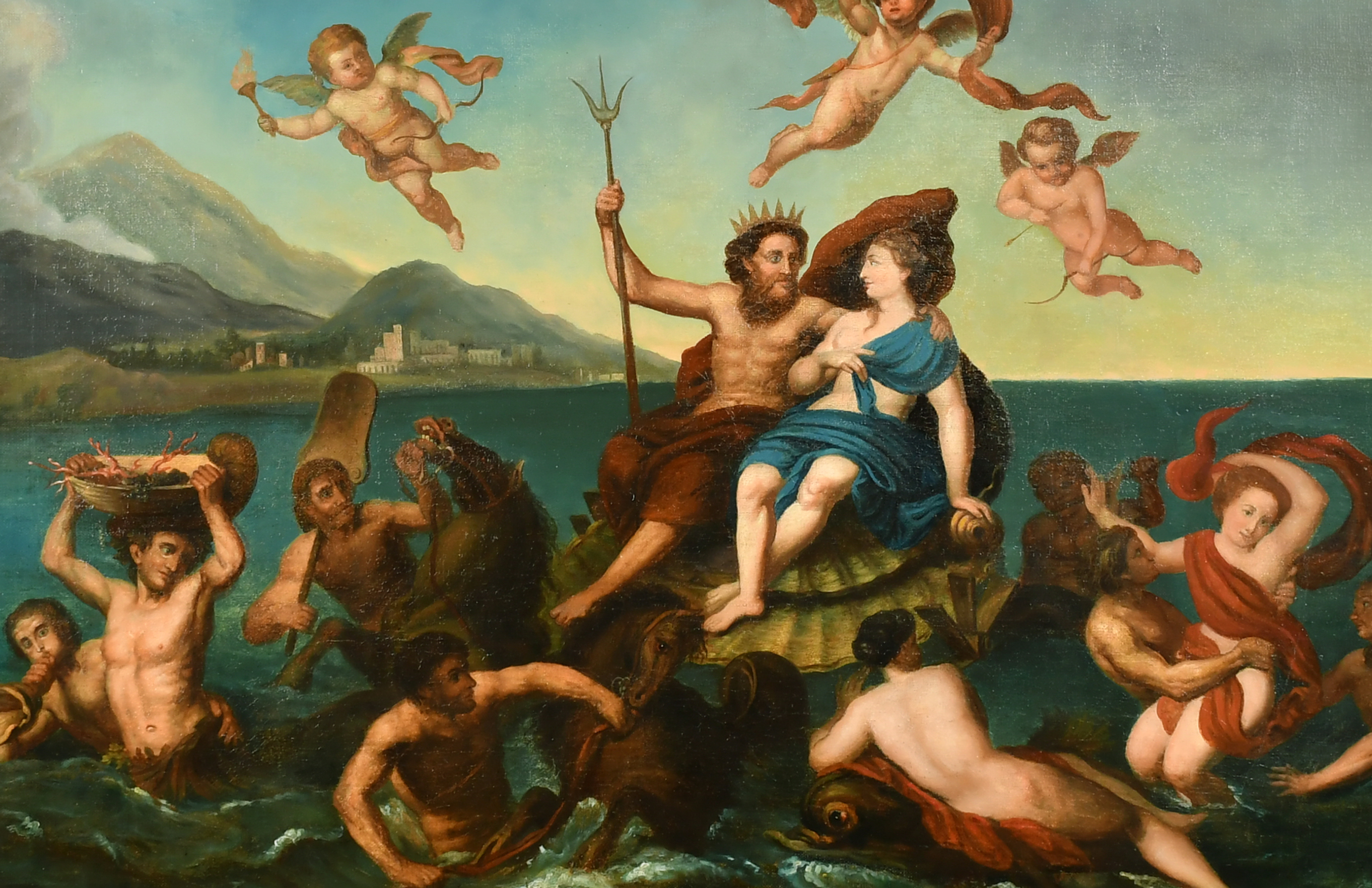 Circle of Paolo de Matteis (1662-1728) Italian. The Triumph of Neptune and Amphitrite, Oil on - Image 2 of 3