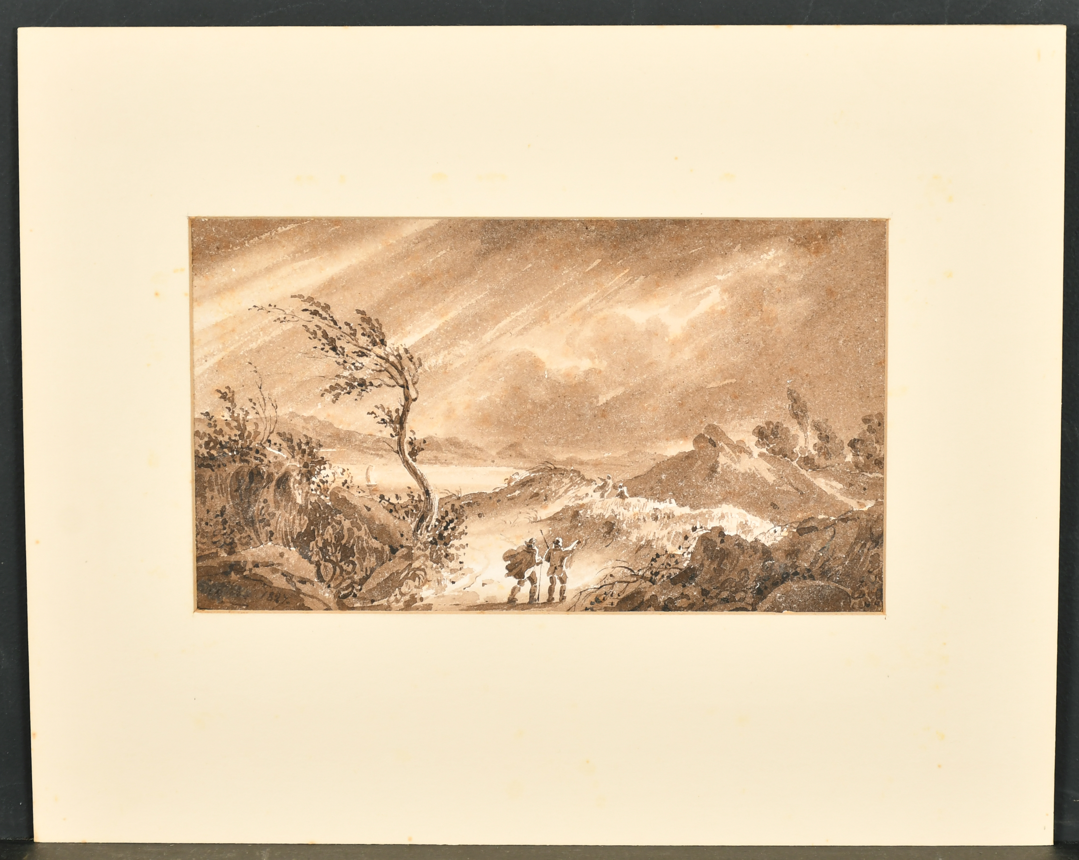 William Henry Barnard (1769-1817) British. An Extensive Landscape, Watercolour and wash, Mounted, - Image 6 of 6