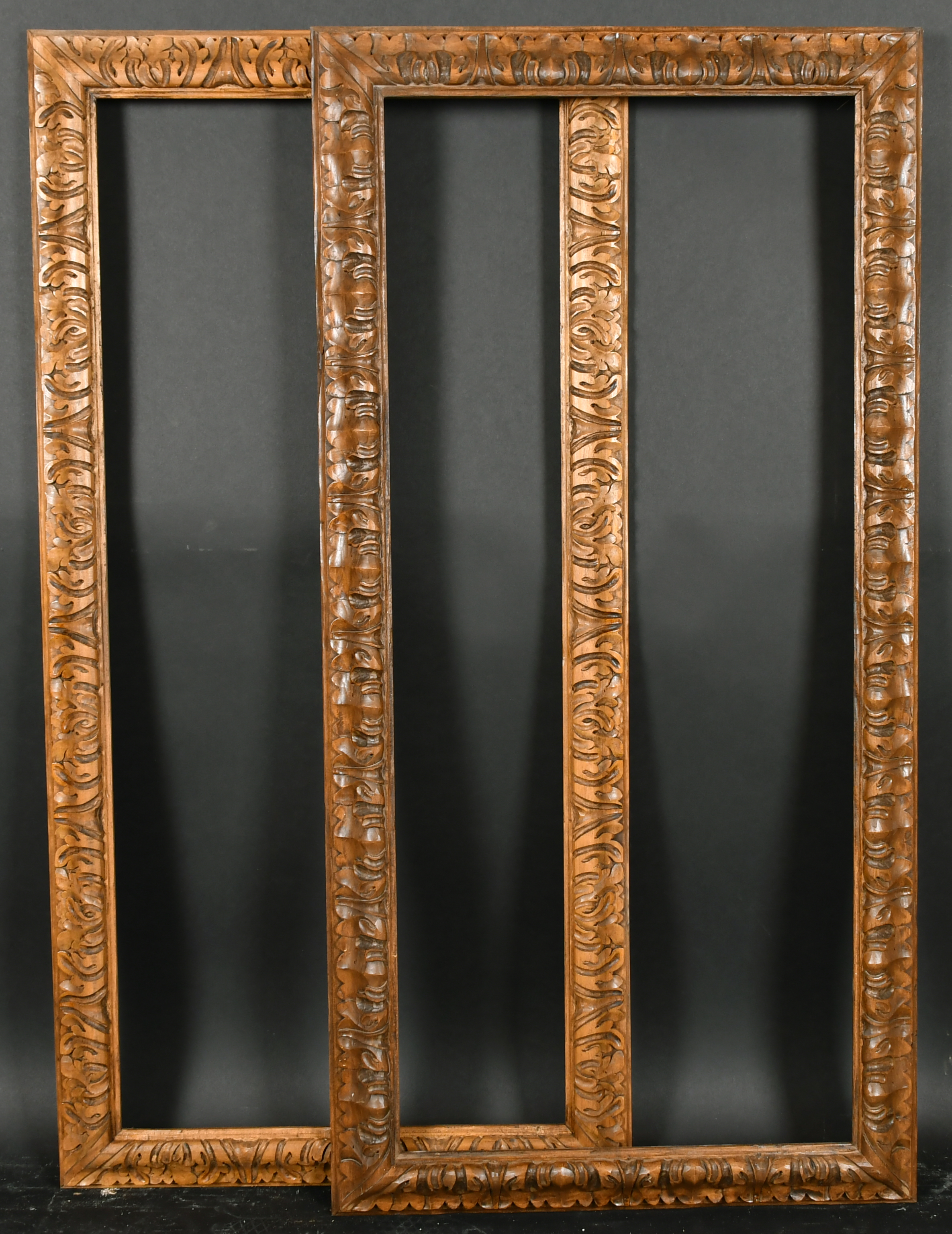 Alexander G Ley & Son. A Pair of Reproduction Carved Wood Reverse Frames, rebate 40" x 18" (101.6 - Image 2 of 3