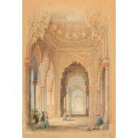 Edwin Thomas Dolby (act.1849-1895) British. "Hall of Judgement, The Alhambra, Granada", Watercolour,
