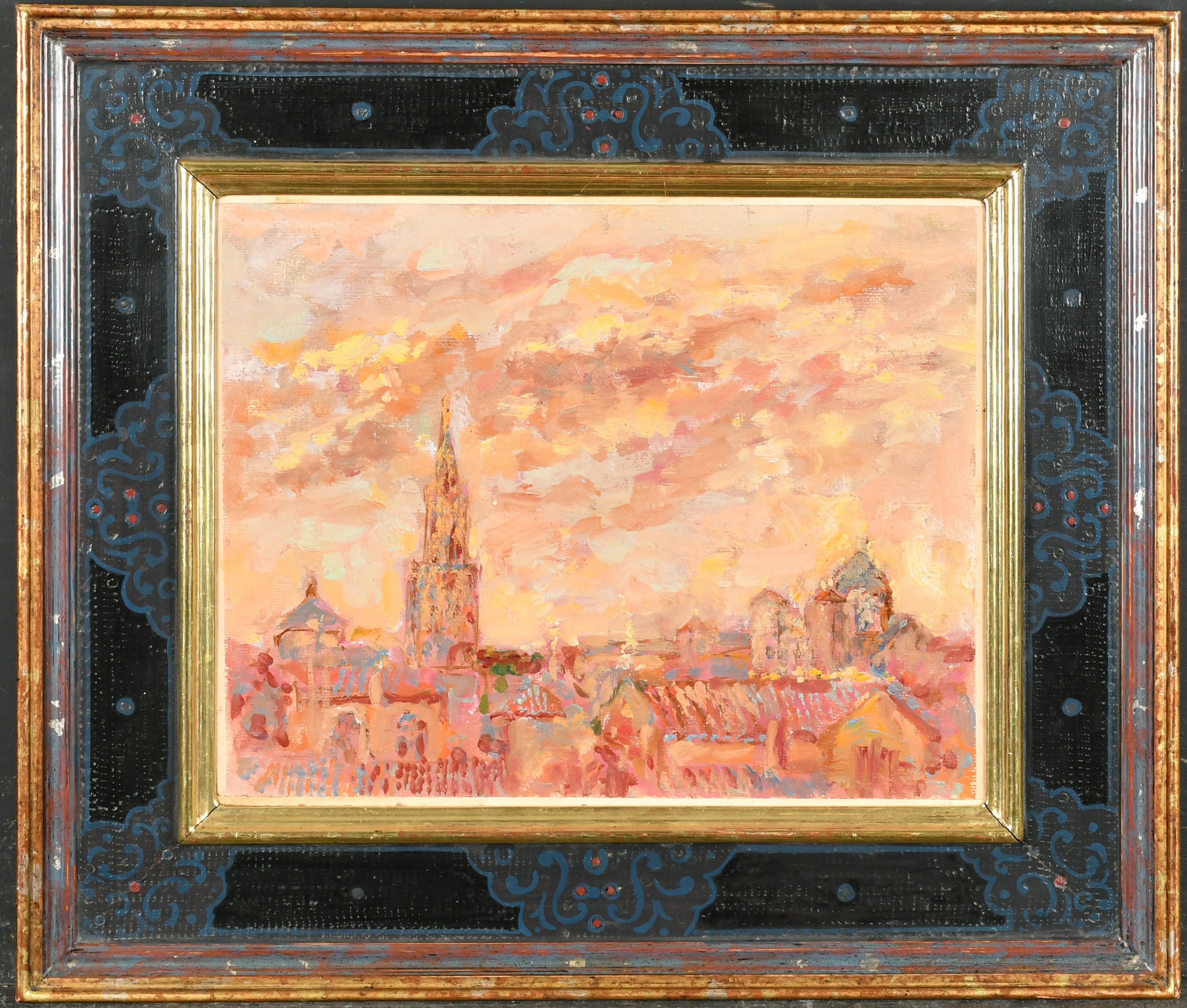 Marian Kratochwil (1906-1997) Polish. "Toledo, Spain", Oil on paper laid down, Inscribed verso, 11. - Image 2 of 3