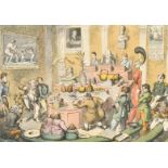 George Cruikshank (1792-1878) British. "Exhibition Extraordinary in The Horticultural Room", Etching