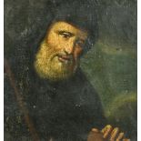 17th Century Italian School. Study of a Priest, Oil on canvas, a fragment, 8.25" x 7.75" (21 x 19.