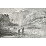 After John Martin (1789-1854) British. "The Baptism of Christ", Engraved by S Slader, Unframed 2.75"
