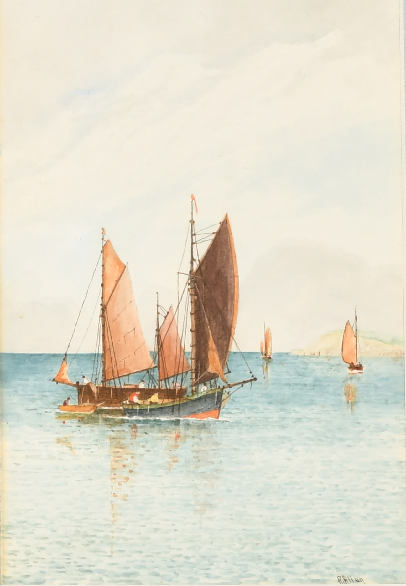 R. Allan (19th-20th Century) British. "Penarth", Watercolour, Signed, inscribed verso, 9" x 6" (22.8 - Image 2 of 7