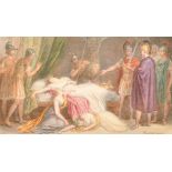 George Cattermole (1800-1868) British. 'Octavian at the death of Cleopatra', Watercolour, Signed,