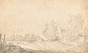 Attributed to Cornelis Symonsz van der Schalcke (1611-1671) Dutch. A Village Scene, Pencil and wash,