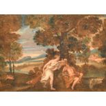 Circle of Benjamin West (1738-1820) British. Venus and Adonis, Watercolour, Bears initials,