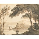 James 'Drunken' Robertson (fl.1813-1881) British. An Italianate Landscape, Ink and wash, Inscribed
