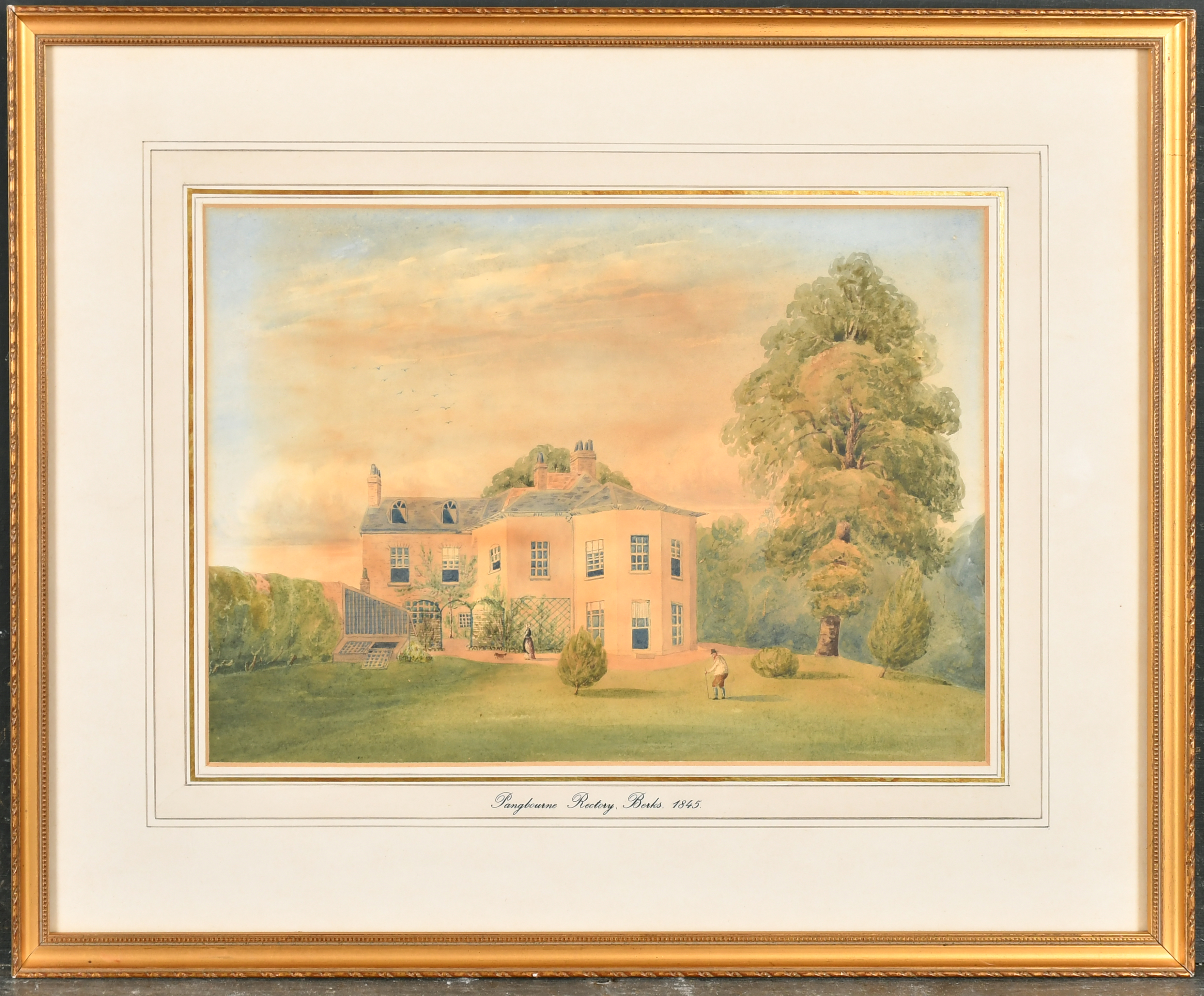 19th Century English School. "Pangbourne Rectory, Berks", circa 1845, Watercolour, Inscribed on - Image 2 of 9