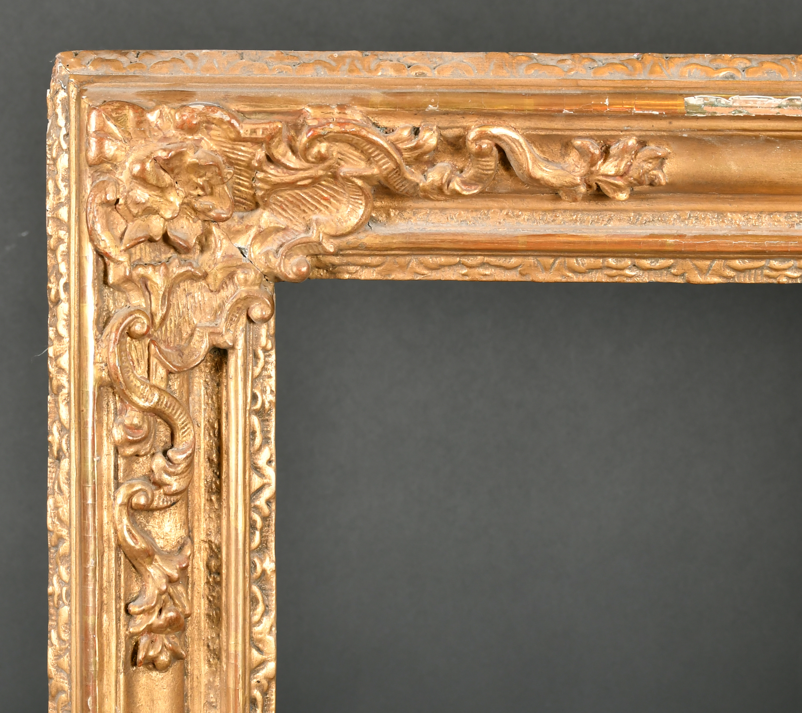 18th Century French School. A Carved Giltwood Frame, rebate 41.5" x 28" (105.4 x 71.1cm)
