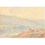 William Collingwood (1819-1903) British. "Brantwood, Coniston", Watercolour, Signed, Unframed 10"