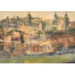 Ana Alda (20th Century) European. "Toledo", Watercolour and gouache, Signed, and inscribed on a