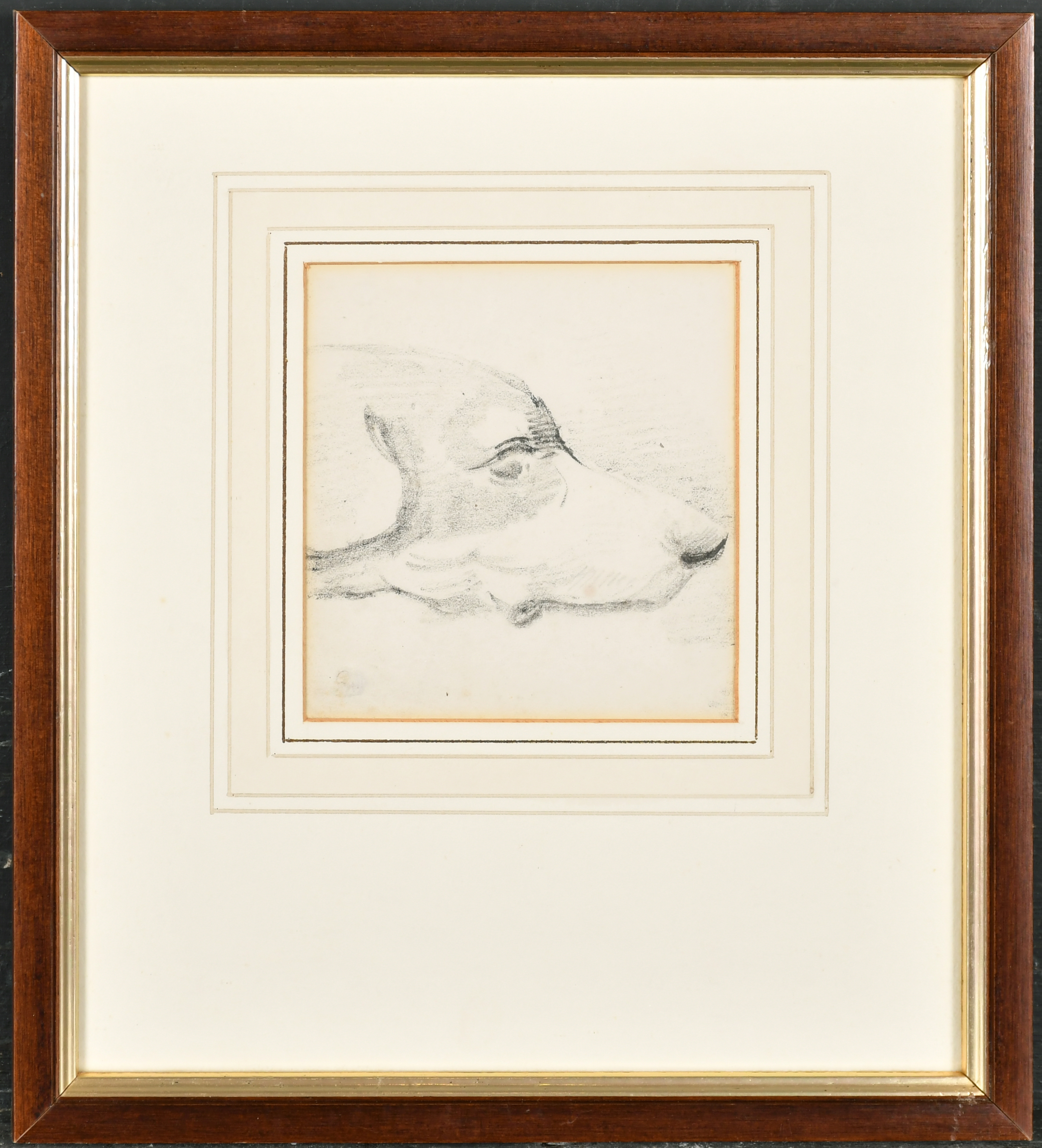 Attributed to Henry Alken (1774-1850) British. 'Head of a Hound', Pencil, Inscribed on a label - Image 2 of 10