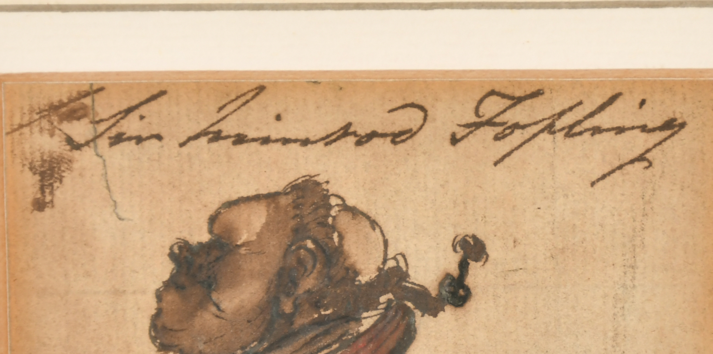 19th Century English School. "Sir Jopling", Watercolour and Ink, Inscribed, 7.5" x 3.5" (19 x - Image 3 of 4