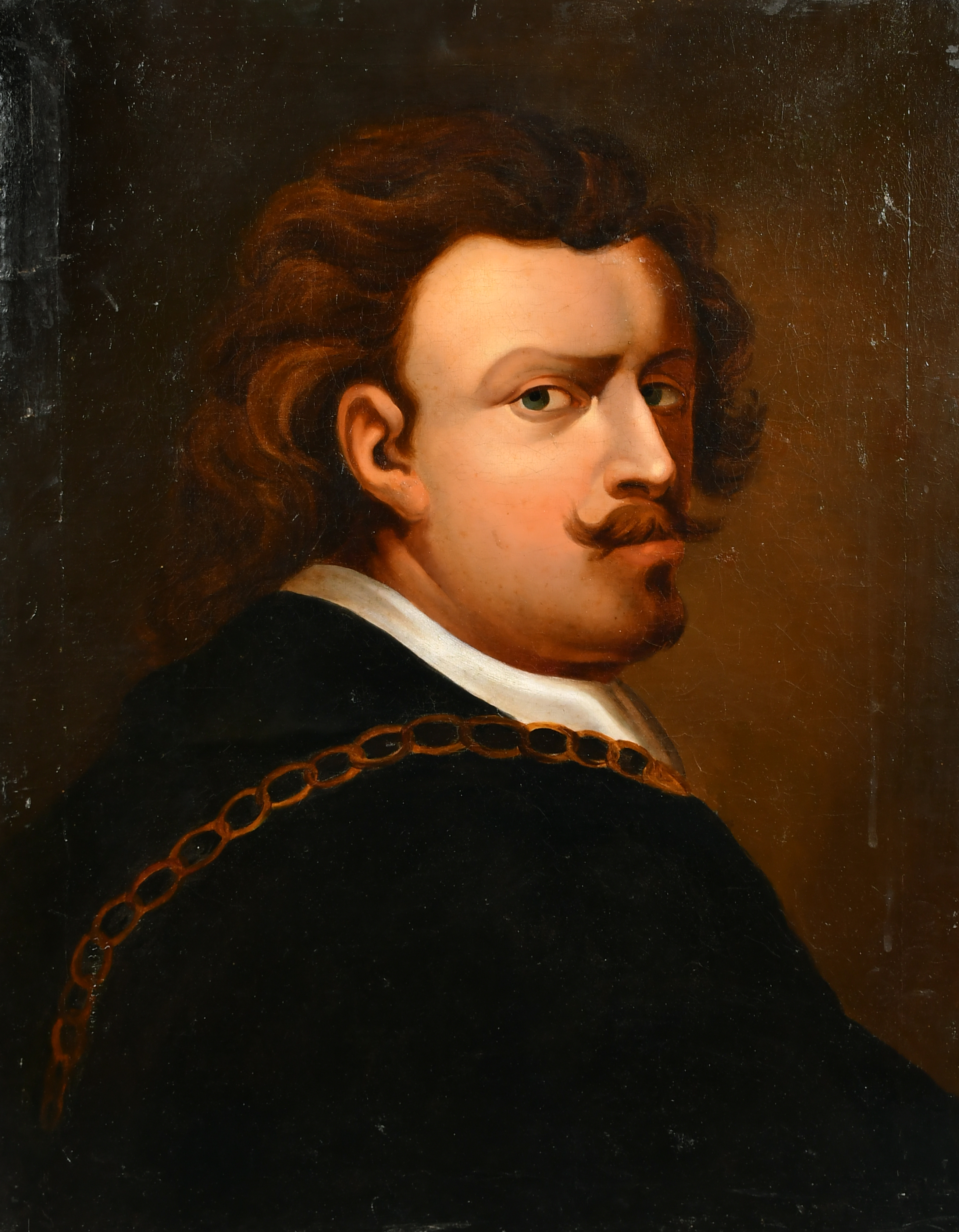 After Anthony Van Dyck (1599-1941) Flemish. Self Portrait of the Artist, Oil on canvas, Unframed