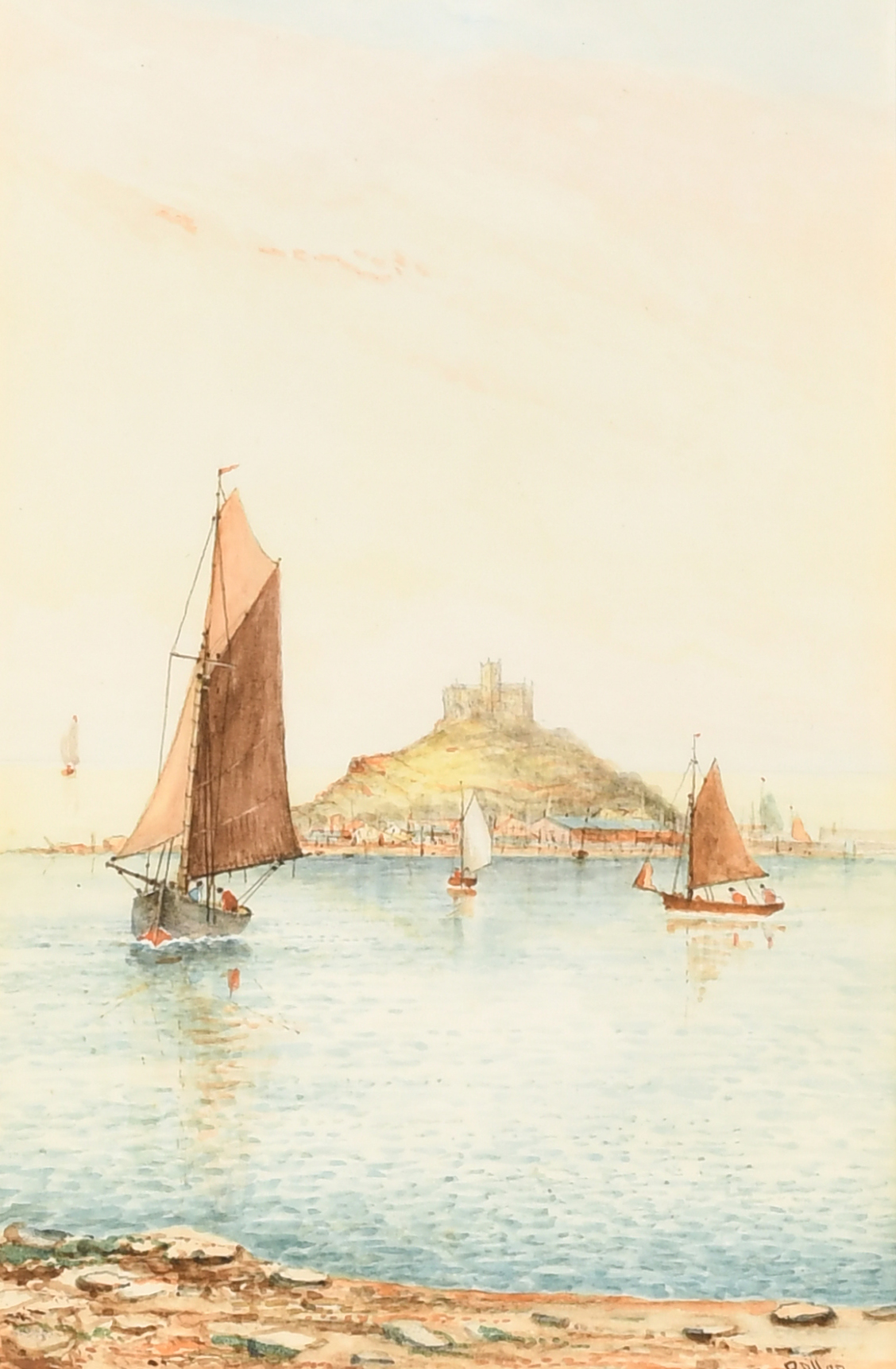 R. Allan (19th-20th Century) British. "Penarth", Watercolour, Signed, inscribed verso, 9" x 6" (22.8