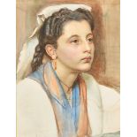 19th Century Italian School. Head Study of a Young Beauty, Watercolour, 15" x 11.5" (38.1 x 29.2cm)