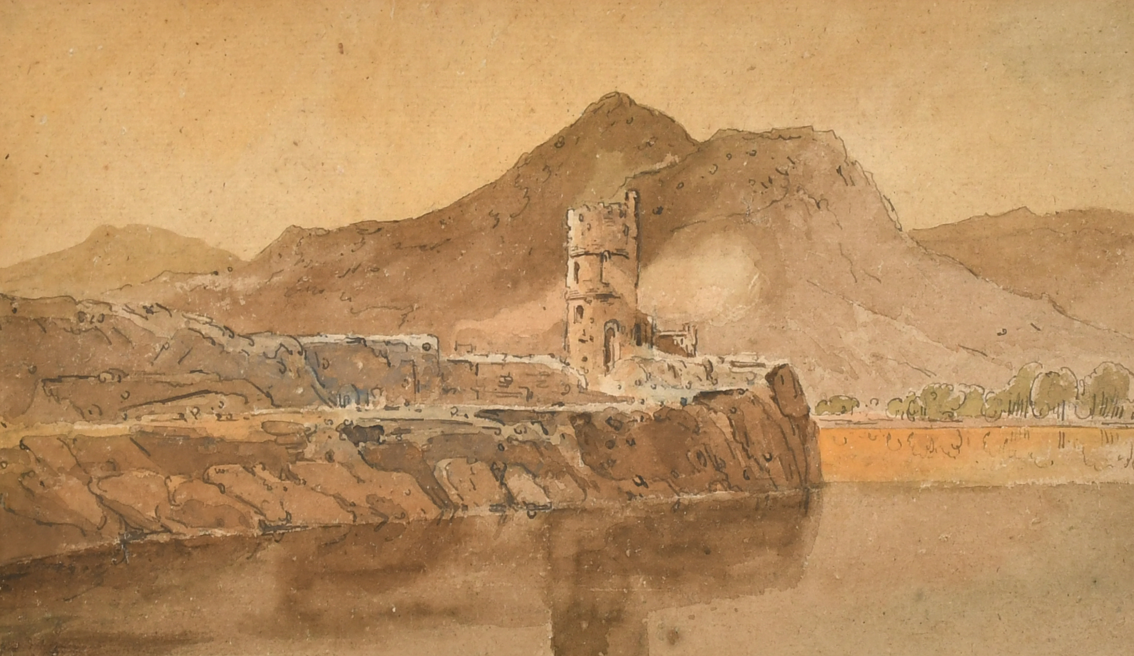 The Reverend Walter John Trower (c.1805-1877) British. "Naples- St Vincent's Tower", circa 1851-3,