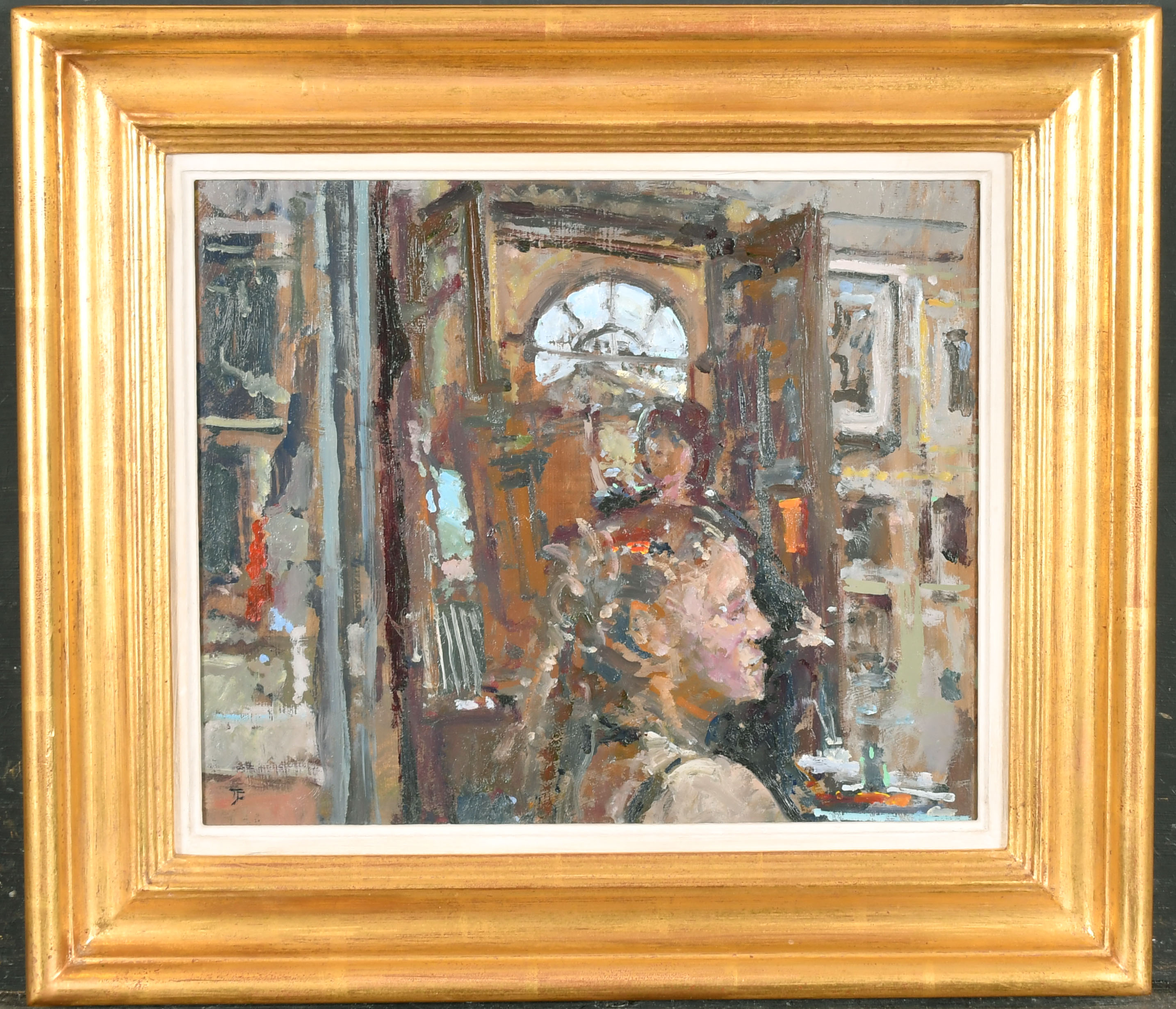 Tom Coates (1941- ) British. "Workshop at the RWA, Bristol", Oil on board, Signed with monogram, and - Image 2 of 4