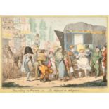 George Cruikshank (1792-1878) British. "Traveling in France, or Le Depart du Diligence", Hand