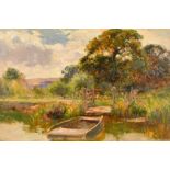 Ernest Charles Walbourn (1872-1927) British. A River Landscape, Oil on board, With incised studio