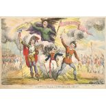 William Heath 'Paul Pry' (1794-1840) British. "A Review of the New Grand Army", Hand coloured