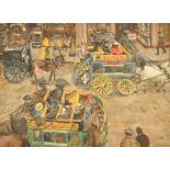 Jacobus Cornelis Wijnandus Cossaar (1874-1996) Dutch. A Street Scene with Horse-drawn Buses,