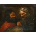 18th Century French School. Democritus and Heraclitus, Oil on canvas, 23" x 27.25" (58.4 x 69.2cm)