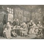 After William Hogarth (1697-1764) British. A Set of Six Plates of "Marriage a La Mode", Engraving,