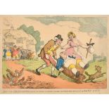 Thomas Rowlandson (1756-1827) British. "Doctor Drainbarrel Conveyed Home in Order to take his