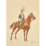 Reginald Augustus Wymer (1849-1935) British. "17th Lancers", Watercolour, Signed and inscribed,