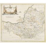 Robert Morden (1650-1703) British. "Somerset Shire", Map, 14.25" x 16.5" (36.2 x 41.2cm)