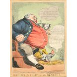 Esop (18th-19th Century) British. "John Bulls Belly and its Members", Hand coloured etching,