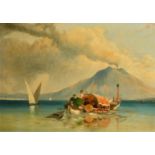 Manner of William Clarkson Stanfield (1793-1867) British. A Mediterranean Coastal Scene with Figures
