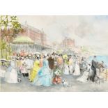 John Strickland Goodall (1908-1996) British. Figures by the Bandstand, Scarborough, Watercolour,