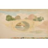 Attributed to John Sell Cotman (1782-1842) British. A Sketch of a Stone Bridge, Watercolour and