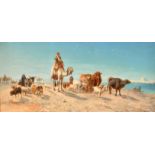 William Luker Snr (1828-1905) British. A Middle Eastern Scene with Figures and Animals and