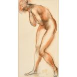 Bernard Meninsky (1891-1950) Ukranian/British. "Nude", Conte crayon, Signed and dated '24, and