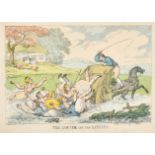 Thomas Rowlandson (1756-1827) British. "The Carter and The Gipsies", Hand coloured etching,