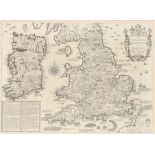 John Speed (1552-1629) British. "The Invasions of England and Ireland", Map, 15" x 20" (38.1 x 50.