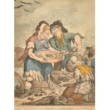Thomas Rowlandson (1756-1827) British. "Love and Dust", Hand coloured etching, Published by Thomas