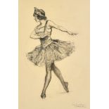 Ernest Borough Johnson (1866-1949) British. "Helen May, The Dancer", Pencil and charcoal, Signed and