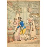 Thomas Rowlandson (1756-1827) British. "A New Cock Wanted or Work for the Plumber", Hand coloured