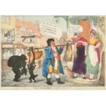 Thomas Rowlandson (1756-1827) British. "The Rabbit Merchant", Hand coloured etching, Published by